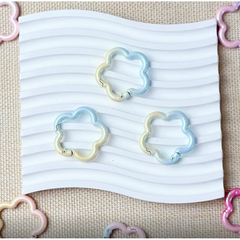 珠光 漸變 大 花朵 鑰匙扣 背包扣 包包扣 掛鉤 配件 連接環 彈簧扣 固定扣 金屬扣-細節圖3