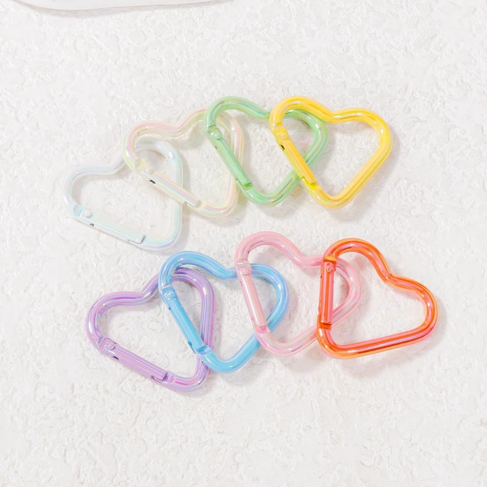 愛心 電鍍 炫彩 心形 鑰匙扣 背包扣 包包扣 掛鉤 配件 連接環 彈簧扣 固定扣 金屬扣-細節圖2