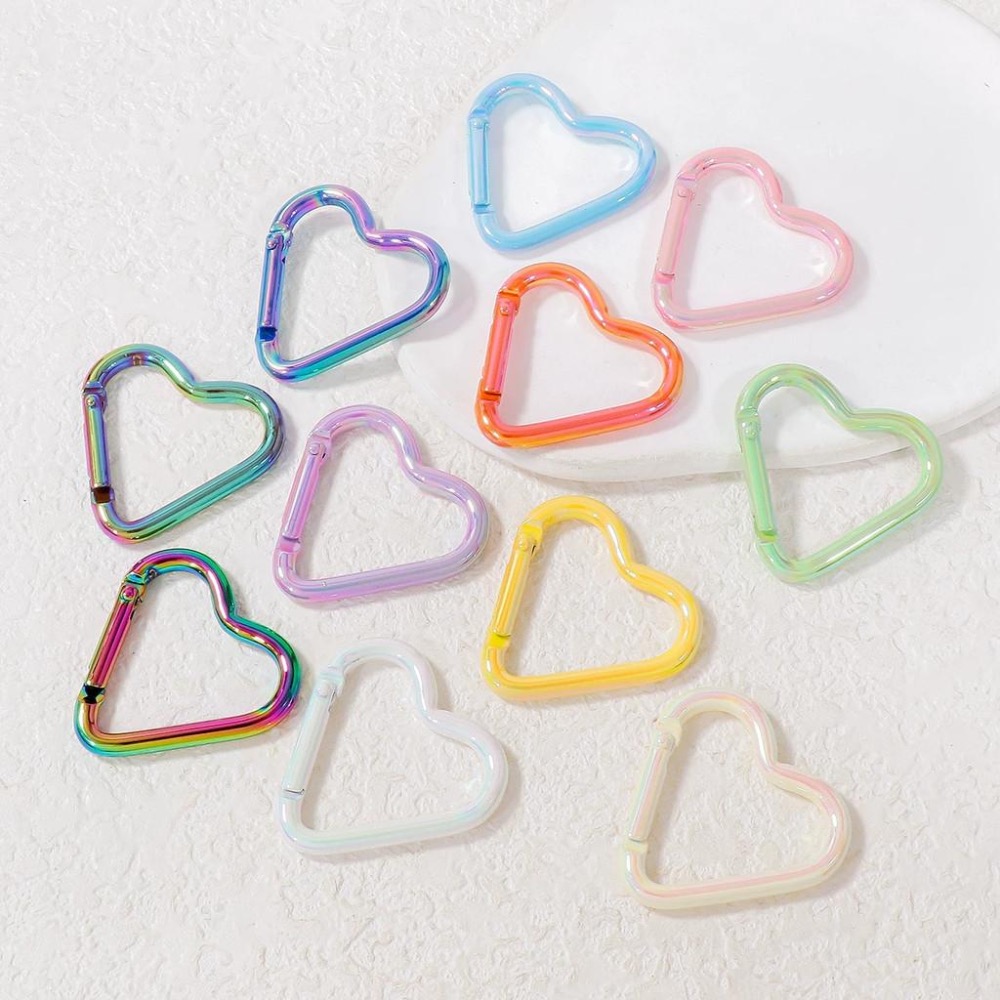 愛心 電鍍 炫彩 心形 鑰匙扣 背包扣 包包扣 掛鉤 配件 連接環 彈簧扣 固定扣 金屬扣-細節圖4