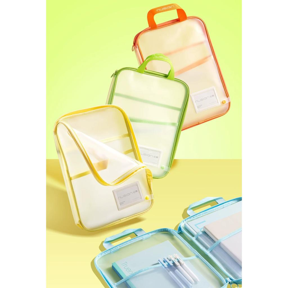 紐賽 nusign A4 透明 拉鍊袋 分類袋 文件袋 書袋 手提 筆袋 拎書袋 收納袋 提包-細節圖2