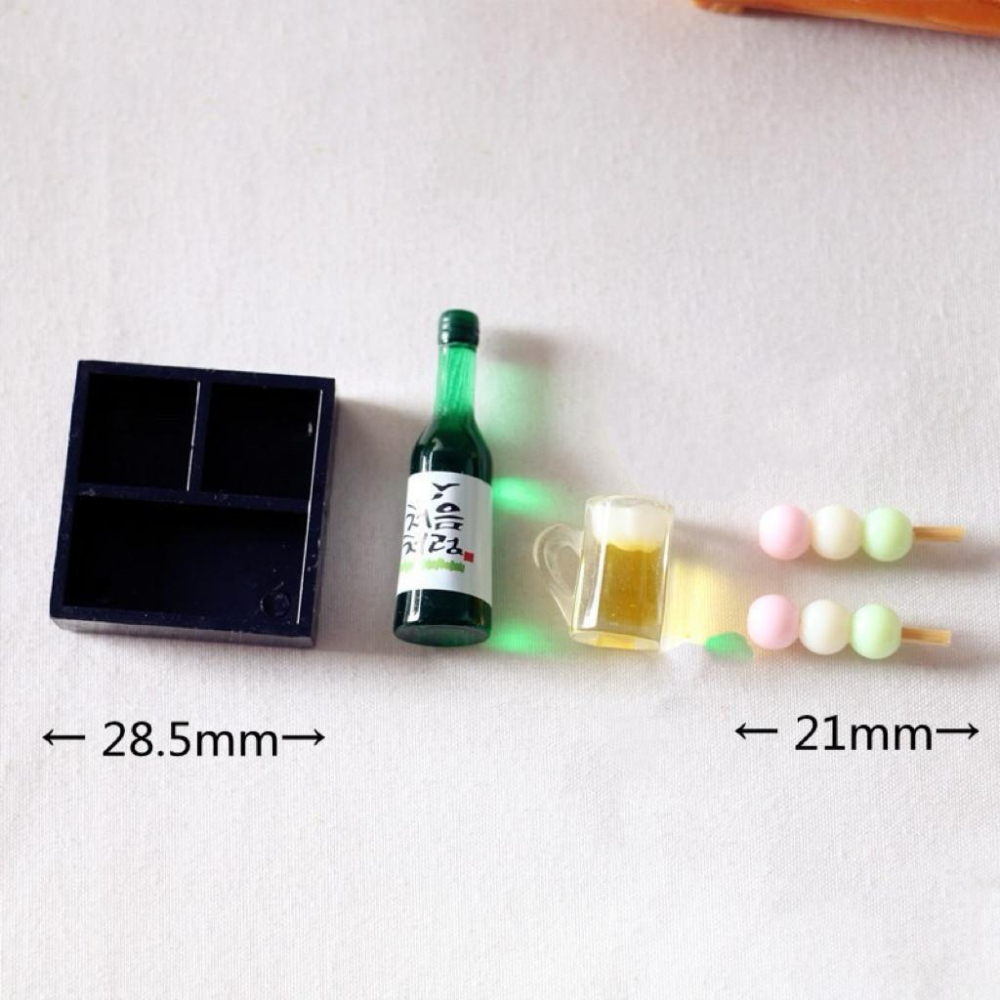 日式 天婦羅 定食 丸子 迷你 仿真 食物 袖珍 食玩 酒瓶丸子組-細節圖2