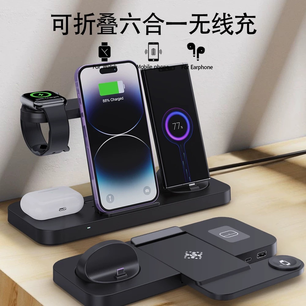 （二手）適用iphone(typec、lighting)安卓三合一無線充電器、apple watch、airpods、充-細節圖2