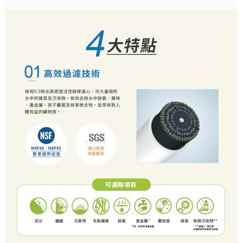 3M F003 DIY淨水器替換濾心 2入組濾芯 F003-5 與DS02 DS03共用 濾心-細節圖3