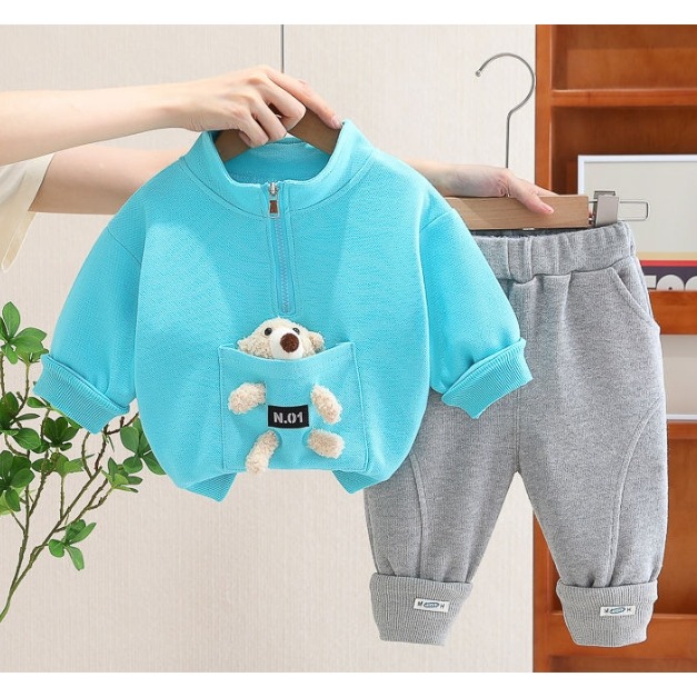 【春季爆款 · 小熊運動套裝】 男寶女寶都可穿-細節圖2