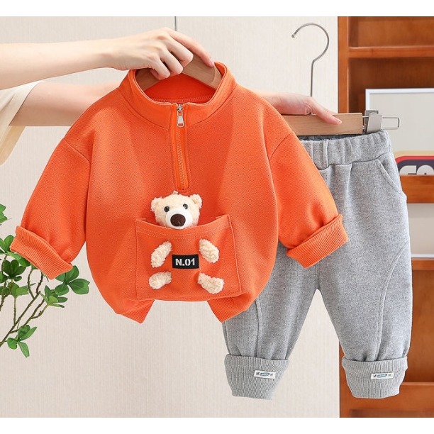 【春季爆款 · 小熊運動套裝】 男寶女寶都可穿-細節圖3