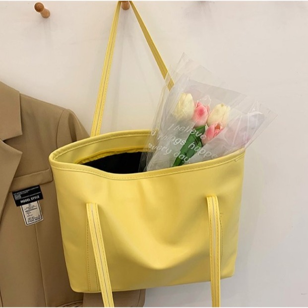 皮革風質感大托特包-細節圖4