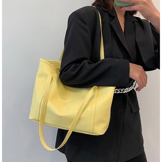 皮革風質感大托特包-細節圖9