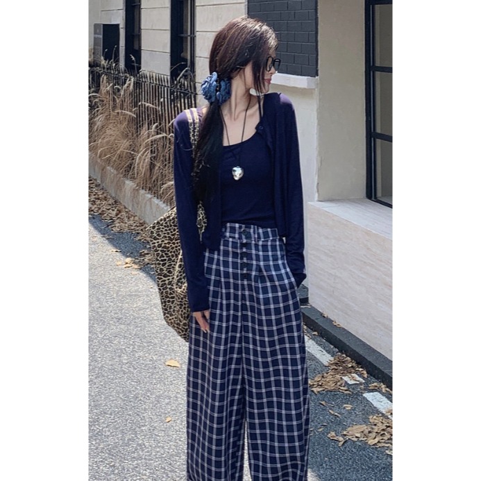 復古格子三件套，休閒風滿滿！😎✨-細節圖2