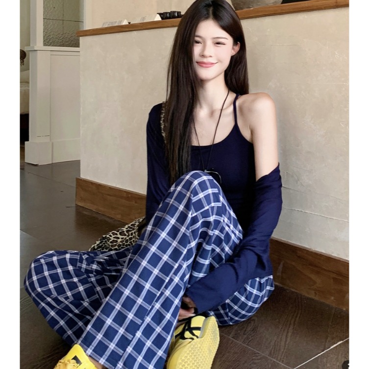 復古格子三件套，休閒風滿滿！😎✨-細節圖3