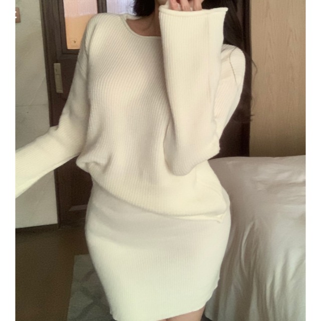 🧶 慵懶風針織套裝（毛衣＋裙子）-細節圖4