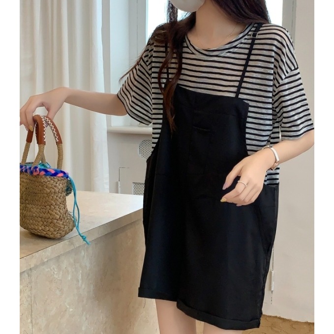 👗 背帶短褲套裝 兩件式設計-細節圖2