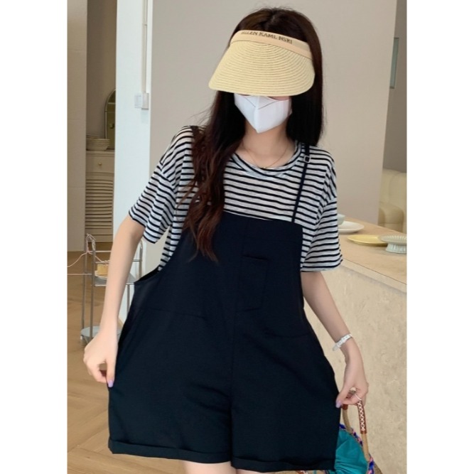 👗 背帶短褲套裝 兩件式設計-細節圖3