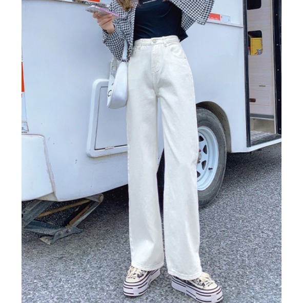 高腰直筒牛仔闊腿褲-細節圖4