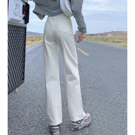 高腰直筒牛仔闊腿褲-細節圖6