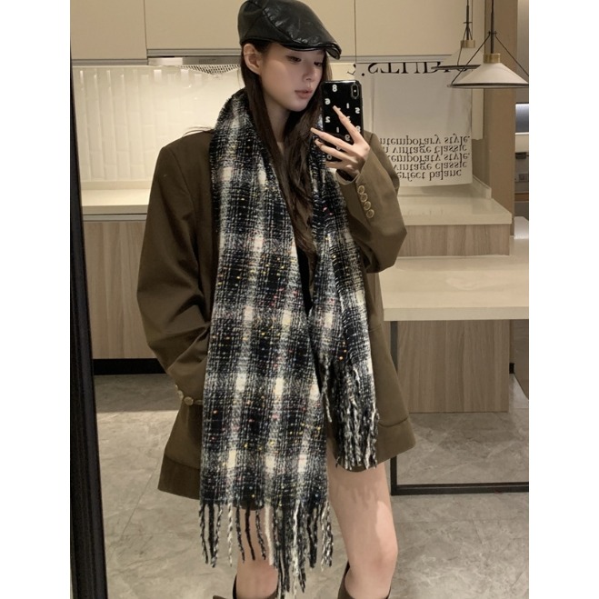 彩色糖豆格紋圍巾 💗-細節圖5