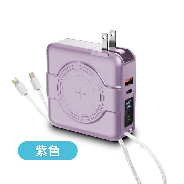 優惠免運『多合一磁吸自帶線快充行動電源』1萬毫安 USB Type-C 蘋果頭 可壁插充電 寶利威爾【小知足賣場】-規格圖9