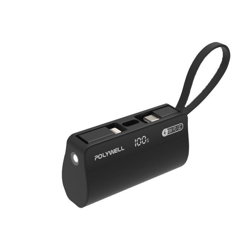現貨『直插隨身行動電源 5000mAh』18W快充 Lightning USB-C自帶線 寶利威爾【小知足賣場】-規格圖9