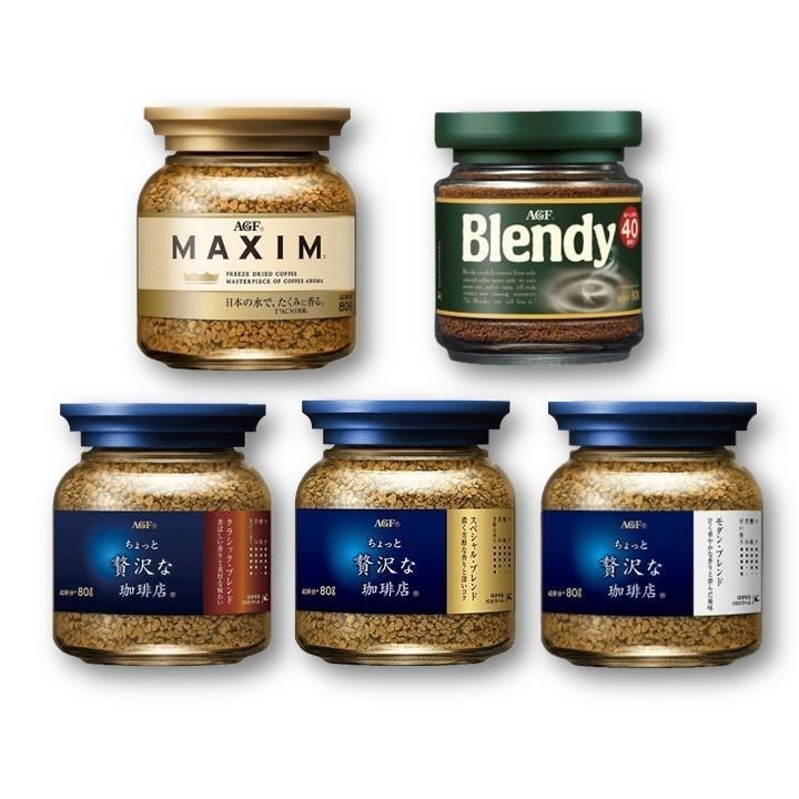 現貨 日本AGF MAXIM 玻璃罐裝即溶咖啡 金色箴言 藍色華麗贅澤 黑色深煎烘焙 綠蓋 沖泡咖啡【小知足賣場】-細節圖2