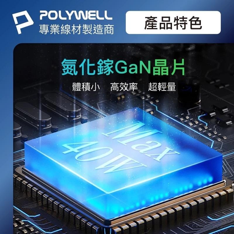 現貨優惠『40W雙孔PD快充頭 雙Type-C 數位顯示』GaN氮化鎵 體積小 IOS快充 寶利威爾【小知足賣場】-細節圖7
