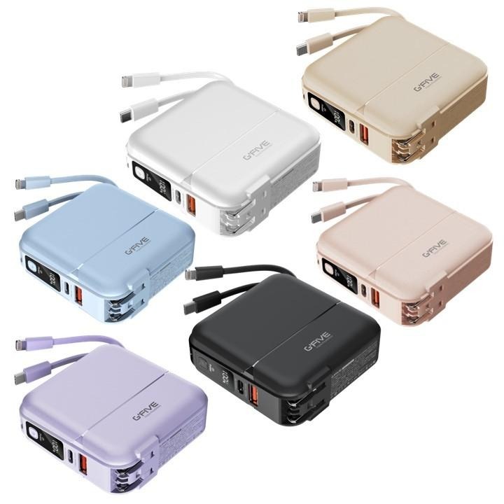 有印CCC&Wh 可上機『G＇Five GP-W10P』1萬mAh多功能行動電源 自帶線 快充 AC插頭【小知足賣場】-細節圖2