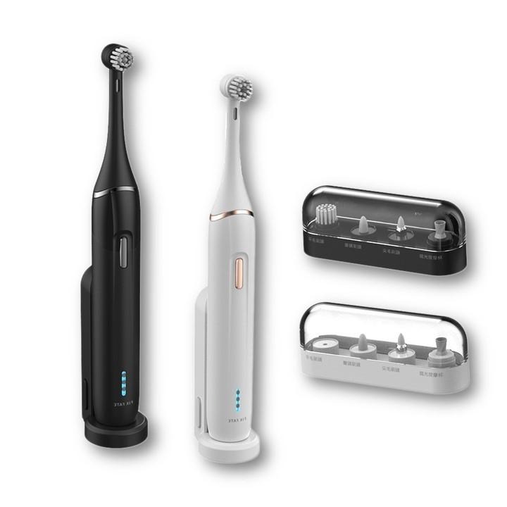 現貨『電動旋轉潔牙組 未來實驗室』潔牙組 電動牙刷 攜帶 四種刷頭【小知足賣場】-細節圖2