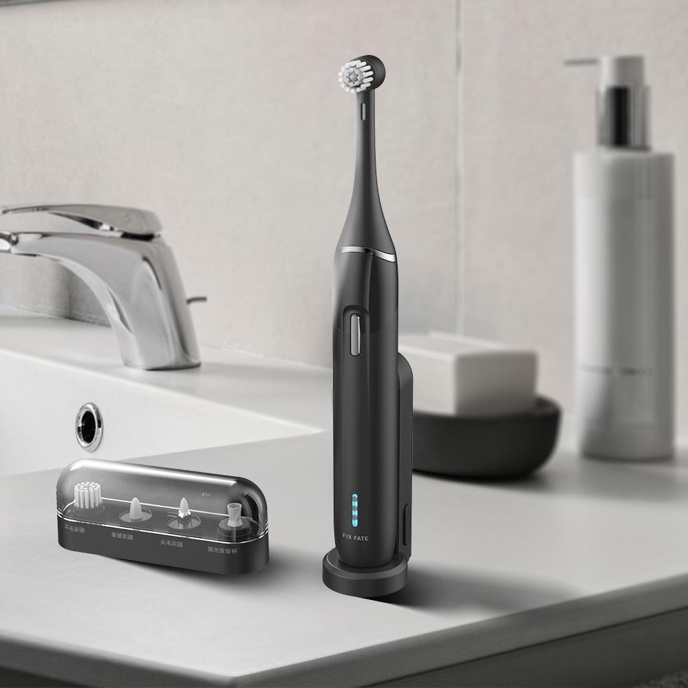 現貨『電動旋轉潔牙組 未來實驗室』潔牙組 電動牙刷 攜帶 四種刷頭【小知足賣場】-細節圖3