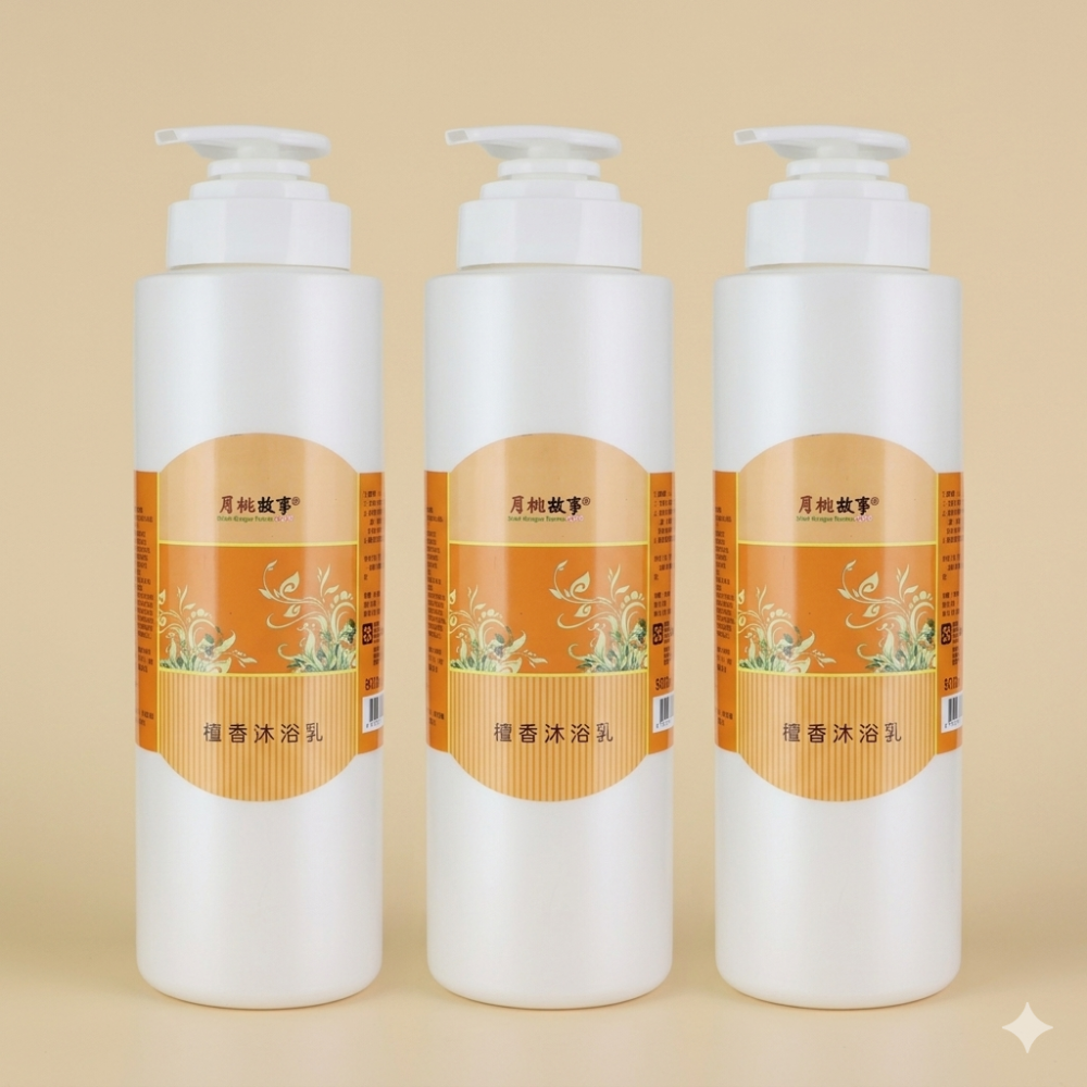 【官方直營】月桃故事館｜檀香沐浴乳 1000ml｜檀香木質香氛・蠶絲蛋白・蘆薈保濕・無矽靈・台灣製造-規格圖1