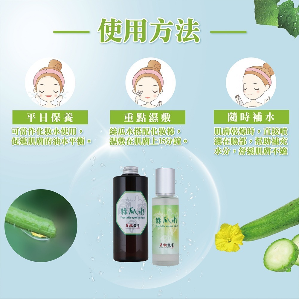 【官方直營】月桃故事館｜補水保濕絲瓜水組｜2年熟成×清爽舒膚不黏膩｜120ml+500ml-細節圖2