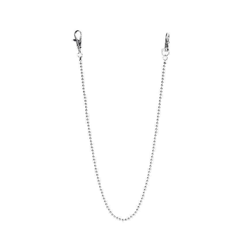 60CM防丟鑰匙鏈  錢包 牛仔褲錢包手提鏈 歐美個性ins嘻哈褲鏈 三層圓形拼接鏈條新潮金屬褲子配飾-細節圖3