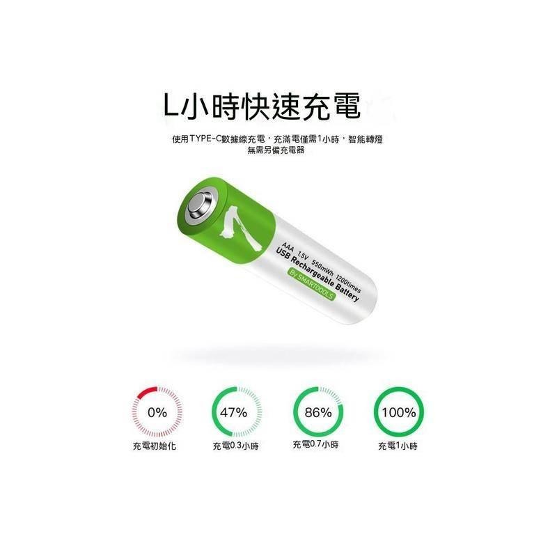 SMARTOOLS TYPE-C充電 三號電池 四號電池 3號電池 4號電池 1.5v恆壓 高容量 充電電-細節圖7