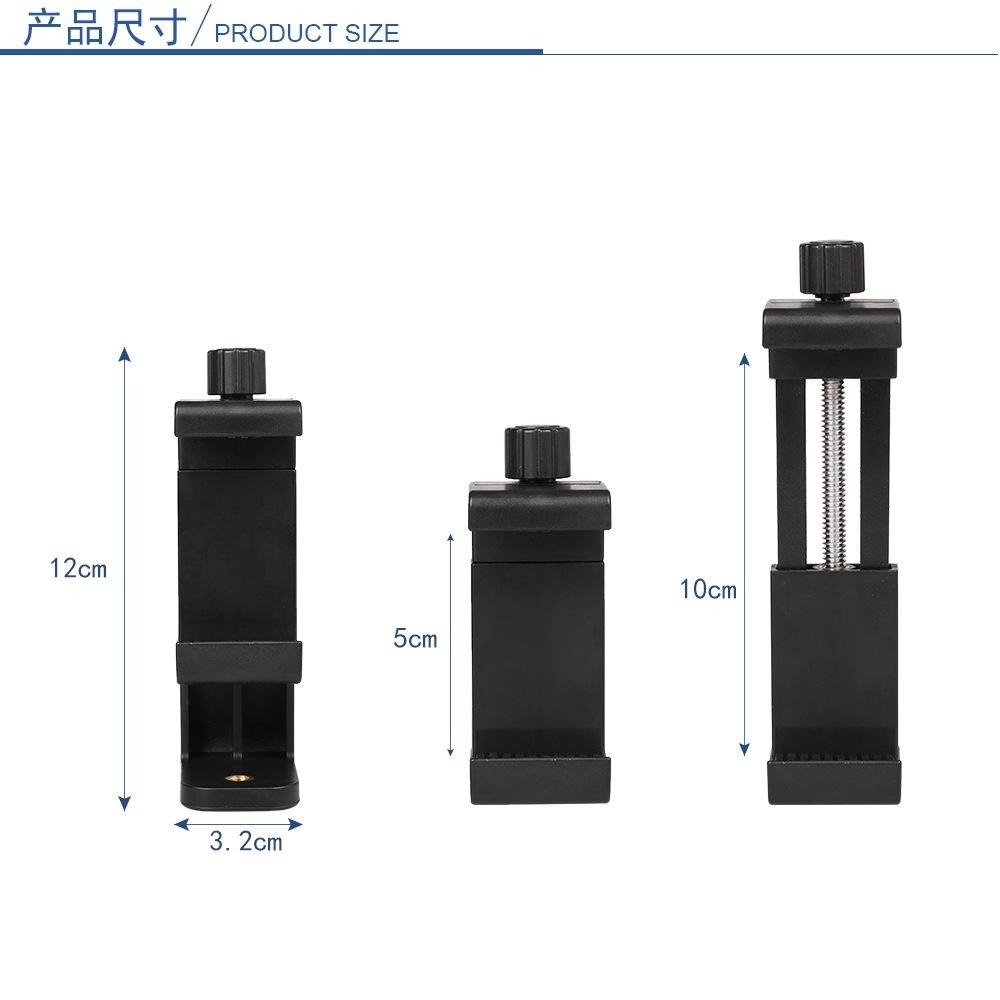 360°可調手機一字夾 橫豎自拍直播手機支架 多功能旋轉手機夾 自拍桿三腳架通用 直播 橫豎 自拍腳架-細節圖2