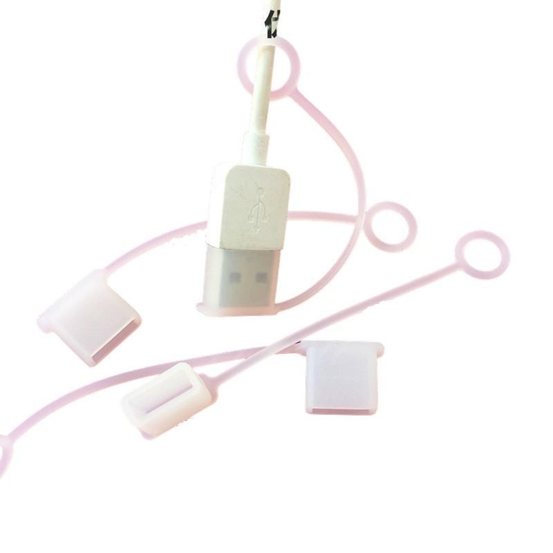 USB TYPE C帶繩可套矽膠套 TYPE-C數據線插頭保護套 防塵蓋-細節圖2