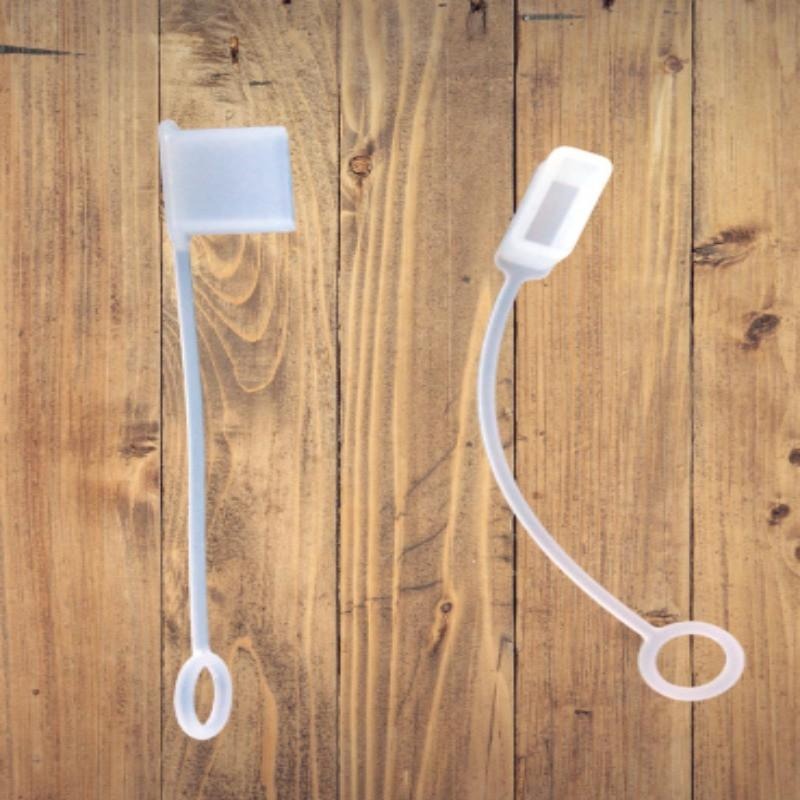 USB TYPE C帶繩可套矽膠套 TYPE-C數據線插頭保護套 防塵蓋-細節圖3