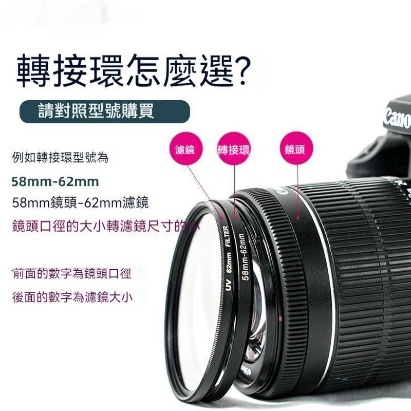 相機轉接環 鏡頭順接環  49-52-55-58-62-67-72-77mm 濾鏡轉接環 小轉大-細節圖5