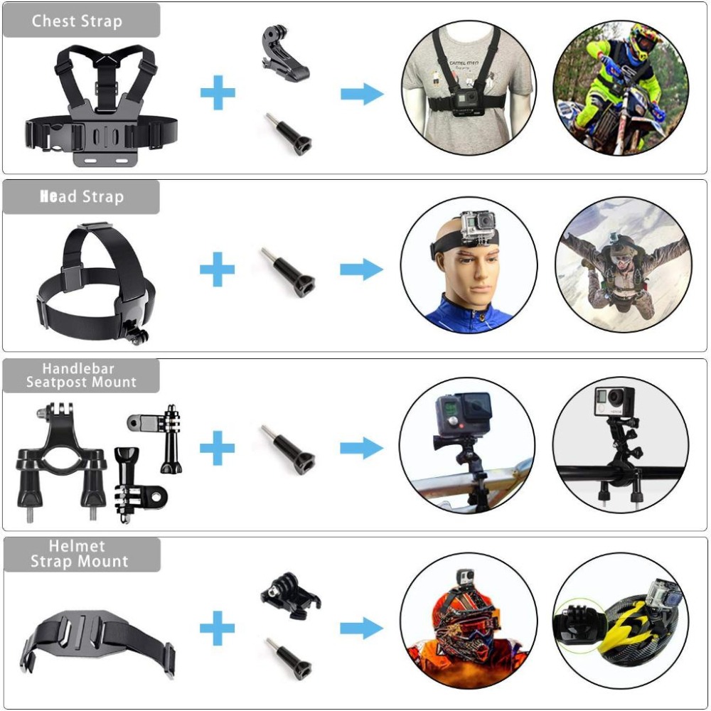 Gopro升級套裝組 52合1 Hero10 9 8 7 6大疆 osmo運動相機配件-細節圖3