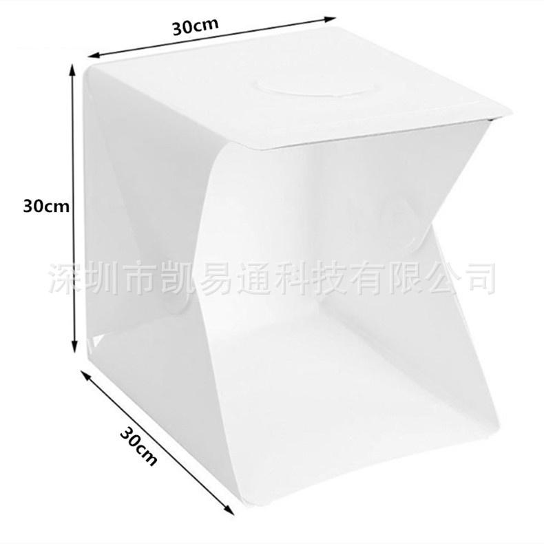 20cm 30CM 小號LED燈迷你攝影棚柔光箱 便攜式折疊燈箱拍照道具微靜物拍攝方棚 攝影棚 網美拍 送插頭-細節圖2