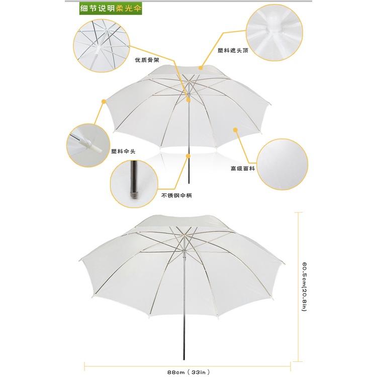 閃燈控光傘 白透柔光款 黑銀反射款 單入 33吋控光傘 柔光傘 反光傘 攝影配件 攝影用品 白透柔光傘-細節圖6