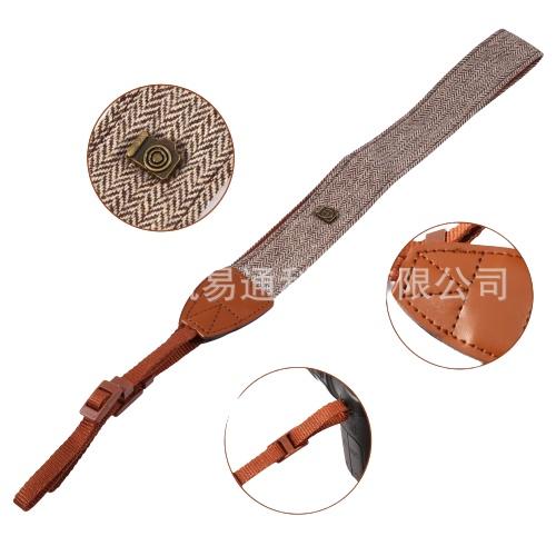 寬版相機背帶 英倫風 文青風 編織相機背帶 減壓減震 復古風 深灰 棕色-細節圖2
