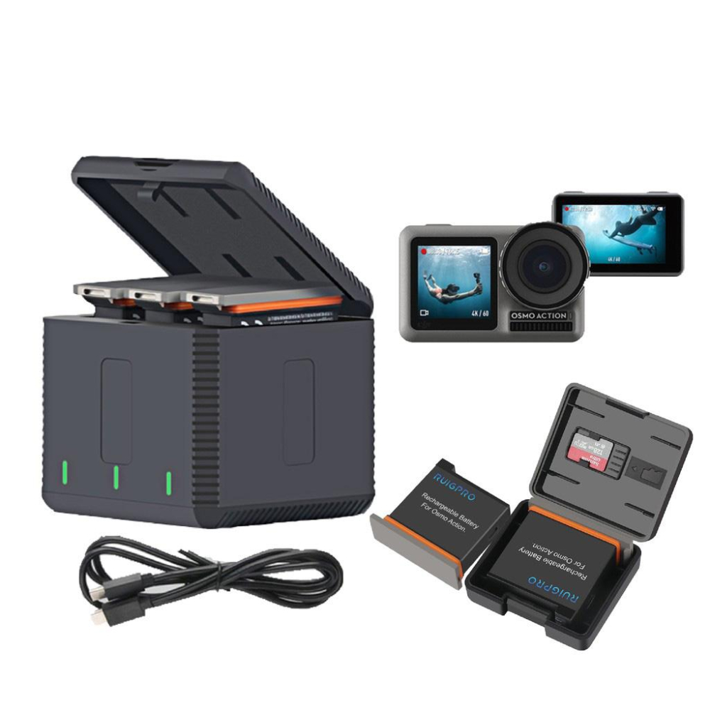 睿谷DJI OSMO ACTION 運動攝影機 電池充電組-細節圖2