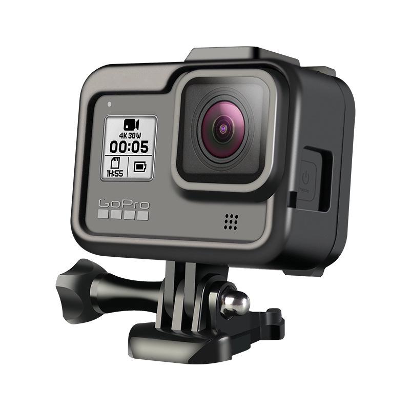 gopro 8 9 10 保護殼專用 邊框 防摔散熱固定框架兔籠框 保護套 可裝麥克風 補光燈-細節圖2