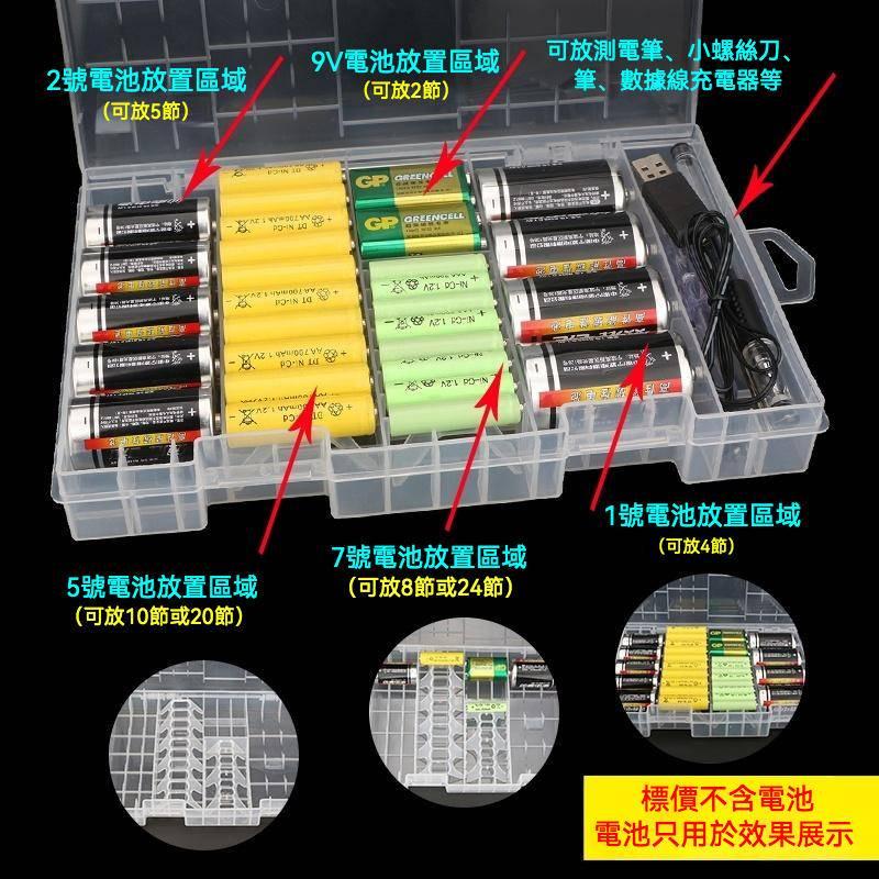 1號 2號 3號 4號 9V 電池收納盒 三號 四號通用的電池盒儲存盒 電池盒 充電電池 儲存盒-細節圖4