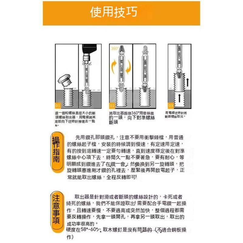 高速鋼崩牙螺絲提取器 損壞螺絲提取器 滑牙螺絲退牙器 斷頭螺絲 滑牙 倒牙螺絲  破損螺絲取出器-細節圖4