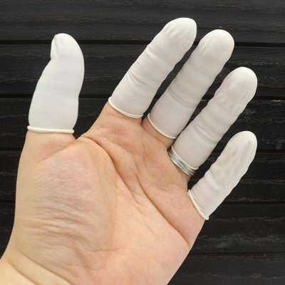 乳膠手指套 一次性防靜電防滑指套 白色指套 一次性乳膠手指套 加厚橡膠 防滑 勞保 美容甲 紋繡手指套