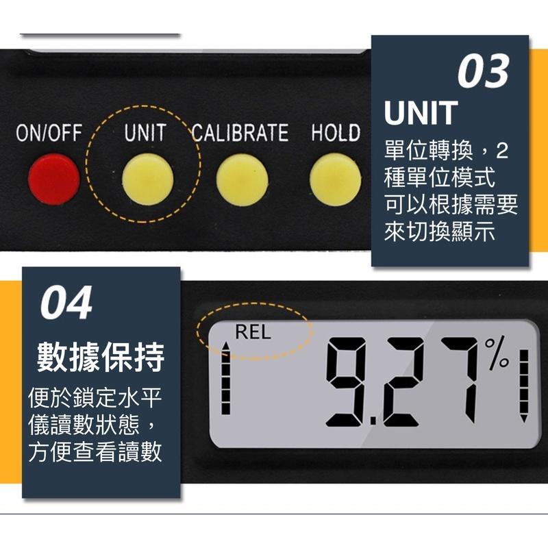 數顯電子水平尺.數位顯示傾角儀.帶磁性角度尺 量角器 坡度儀 坡度水平儀 磁性角度尺 傾角盒-細節圖9