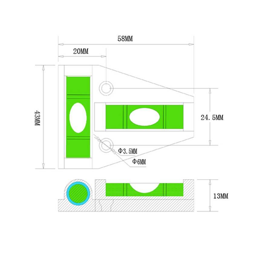 迷你水準泡 水平校準器 水平泡 平衡儀 水平尺 T型水平儀 三角水準儀 便攜式T型水準儀  氣泡尺-細節圖7