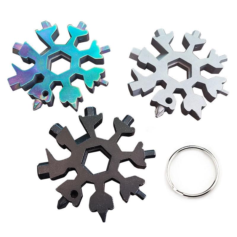 扳手  萬能扳手 19合1 戶外雪花扳手 多功能組合工具 EDC螺絲刀 軍刀卡萬能扳手-細節圖2