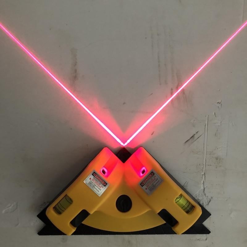 紅光直角水平儀 雷射測量尺 激光水平儀 三角水平尺 90度雷射尺 木工 2條鐳射線 相框 磁磚安裝-細節圖4