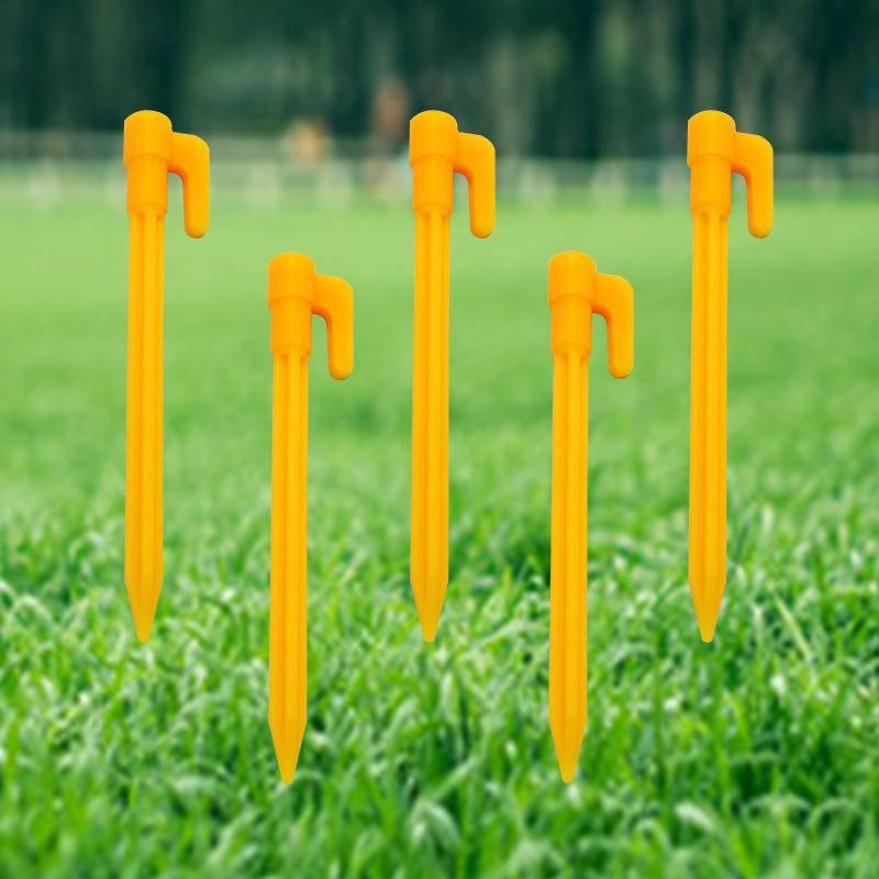 戶外露營帳篷地釘 沙灘防風塑膠地釘 懶人充氣沙發黃色地丁-細節圖3