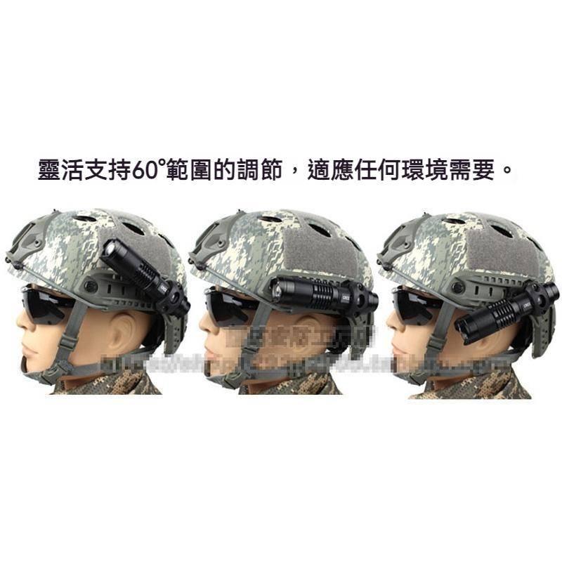 FAST戶外戰術頭盔導軌配件 電筒夾具 支架 Q5電筒MICH IBH盔導軌附件-細節圖4