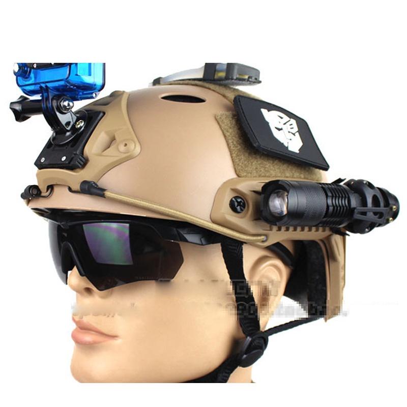 FAST戶外戰術頭盔導軌配件 電筒夾具 支架 Q5電筒MICH IBH盔導軌附件-細節圖5